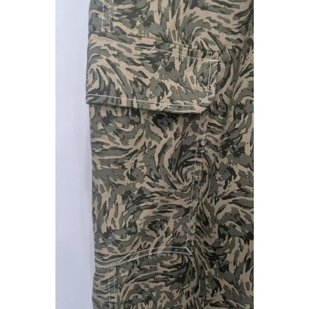 Camouflage True Religion  Cargo Pants Men 30 Flap Abstract Tiger Stripe Camo NWT